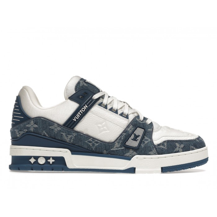 Louis Vuitton LV Trainer Monogram Denim White Blue